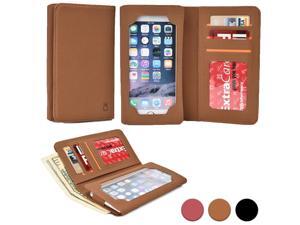 Cooper Cases(TM) Infinite Wallet Universal 6" Smartphone Case in Brown (PU Canvas Cover, Built-in Screen Protector, Card Slots, ID Holder, Billfold) Cooper Cases(TM) Infinite Wallet Universal 6" Smartphone Case in Brown (PU Canvas Cover, Built-in Screen Protector, Card Slots, ID Holder, Billfold)