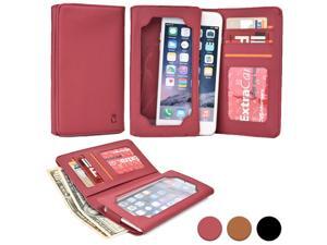Cooper Cases(TM) Infinite Wallet Universal 6" Smartphone Case in Maroon (PU Canvas Cover, Built-in Screen Protector, Card Slots, ID Holder, Billfold) Cooper Cases(TM) Infinite Wallet Universal 6" Smartphone Case in Maroon (PU Canvas Cover, Built-in Screen Protector, Card Slots, ID Holder, Billfold)