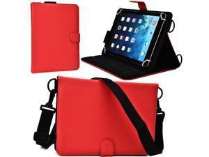 Cooper Cases(TM) Magic Carry Universal 9" - 10.1" Tablet Folio Case w/ Shoulder Strap in Red (Premium Pleather Cover, Built-in Viewing Stand, Elastic Hand-Strap) Cooper Cases(TM) Magic Carry Universal 9" - 10.1" Tablet Folio Case w/ Shoulder Strap in Red (Premium Pleather Cover, Built-in Viewing Stand, Elastic Hand-Strap)