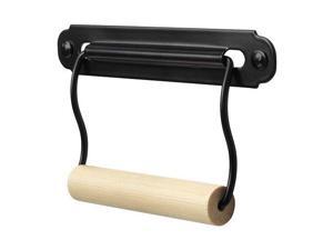 Ikea Toilet Roll Holder Black Metal with Wooden Roller. 7 Inches Long By 4 Inches High Ikea Toilet Roll Holder Black Metal with Wooden Roller. 7 Inches Long By 4 Inches High