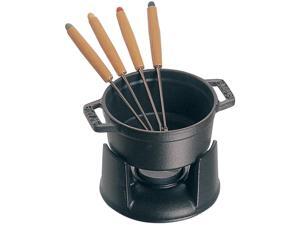 Staub Cast Iron 0.25-qt Mini Chocolate Fondue Set - Matte Black Staub Cast Iron 0.25-qt Mini Chocolate Fondue Set - Matte Black