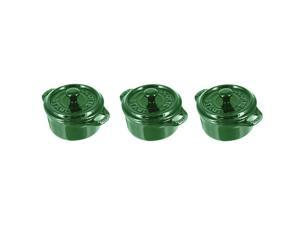 Staub Ceramic 3-pc Mini Round Cocotte Set - Basil Staub Ceramic 3-pc Mini Round Cocotte Set - Basil
