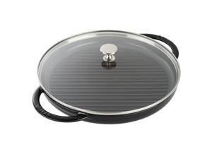 Staub Cast Iron 12" Round Steam Grill - Black Matte Staub Cast Iron 12" Round Steam Grill - Black Matte
