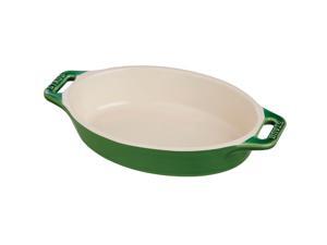 Staub Ceramic 14.5" Oval Baking Dish - Basil Staub Ceramic 14.5" Oval Baking Dish - Basil