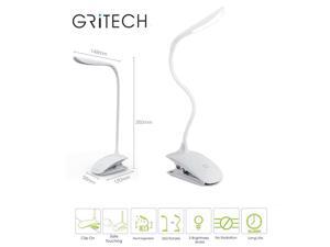 Gritech Cordless,Portable & Rechargeable Clip On LED Desk Lamp,Grill Light ,Reading Light for Bed & Music Stand Light with 3-Level Adjustable Brightness (White) Gritech Cordless,Portable & Rechargeable Clip On LED Desk Lamp,Grill Light ,Reading Light for Bed & Music Stand Light with 3-Level Adjustable Brightness (White)