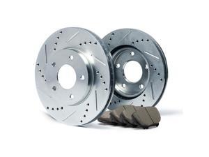 Max KT004811 Front Silver Slotted & Cross Drilled Rotors and Ceramic Pads Combo Brake Kit Max KT004811 Front Silver Slotted & Cross Drilled Rotors and Ceramic Pads Combo Brake Kit