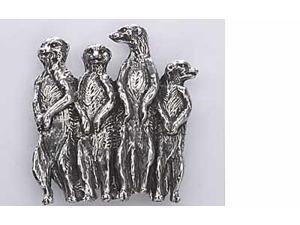 Pewter ~ Meerkat Family ~ Lapel Pin / Brooch ~ M170 Pewter ~ Meerkat Family ~ Lapel Pin / Brooch ~ M170