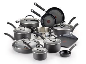 T-fal E918SH Ultimate Hard Anodized Durable Nonstick Expert Interior Thermo-Spot Heat Indicator Anti-Warp Base Dishwasher Safe PFOA Free Oven Safe Cookware Set, 17-Piece, Gray T-fal E918SH Ultimate Hard Anodized Durable Nonstick Expert Interior Thermo-Spot Heat Indicator Anti-Warp Base Dishwasher Safe PFOA Free Oven Safe Cookware Set, 17-Piece, Gray