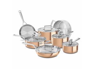 KitchenAid Tri-Ply Copper 12-Piece Set, Satin Copper, KC2PS12CP Cookware KitchenAid Tri-Ply Copper 12-Piece Set, Satin Copper, KC2PS12CP Cookware