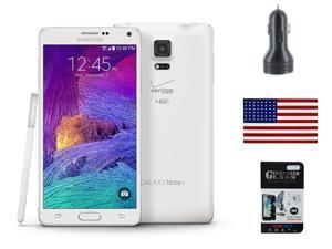 Samsung Galaxy Note 4 N920V 32GB Verizon Factory GSM Network Unlocked - Includes Tempered Glass Screen Protector, Dual Port 3.1A Car Charger & eStoreTronics brand American Flag Sticker Samsung Galaxy Note 4 N920V 32GB Verizon Factory GSM Network Unlocked - Includes Tempered Glass Screen Protector, Dual Port 3.1A Car Charger & eStoreTronics brand American Flag Sticker