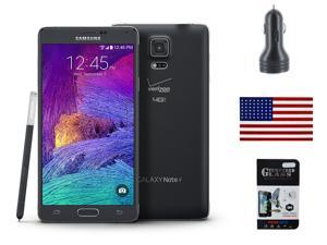 Samsung Galaxy Note 4 N920V 32GB Verizon Factory GSM Network Unlocked - Includes Tempered Glass Screen Protector, Dual Port 3.1A Car Charger & eStoreTronics brand American Flag Sticker Samsung Galaxy Note 4 N920V 32GB Verizon Factory GSM Network Unlocked - Includes Tempered Glass Screen Protector, Dual Port 3.1A Car Charger & eStoreTronics brand American Flag Sticker