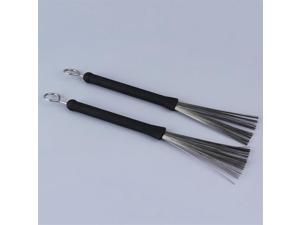 1 Pair Of Rubber Handle Metal Wire Drum Throw Retractable Brushes Sticks 1 Pair Of Rubber Handle Metal Wire Drum Throw Retractable Brushes Sticks