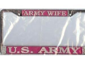 U.S. Army Wife Chrome License Plate Frame Free Screw Caps with this Frame U.S. Army Wife Chrome License Plate Frame Free Screw Caps with this Frame