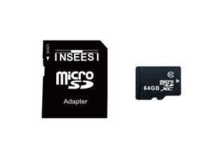 Inseesi Flash Memory Card 64 GB Classs 10 High Speed up 10M/s Micro SD Card with SD Adapter for Android Smatphone Phone/Tablet/Camera Inseesi Flash Memory Card 64 GB Classs 10 High Speed up 10M/s Micro SD Card with SD Adapter for Android Smatphone Phone/Tablet/Camera