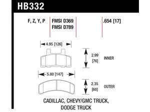 Hawk Performance HB332F654 Disc Brake Pad Hawk Performance HB332F654 Disc Brake Pad