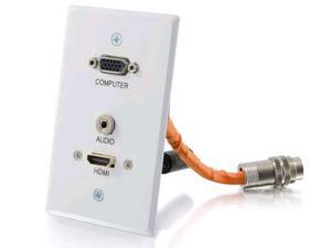 C2G 60156 Rapidrun Hdmi, Vga + Stereo Audio Single Gang Wall Plate Transmitter - White C2G 60156 Rapidrun Hdmi, Vga + Stereo Audio Single Gang Wall Plate Transmitter - White