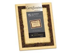 Southworth 98868 Foil-Enhanced Parchment Certificate, Brown W/Brown/Gold Foil, 8 1/2 X 11, 15/Pk Southworth 98868 Foil-Enhanced Parchment Certificate, Brown W/Brown/Gold Foil, 8 1/2 X 11, 15/Pk