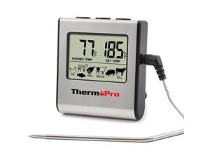 ThermoPro TP-16 Large LCD Digital Grilling Oven, Cooking, Meat Thermometer with Stainless Steel Step-Down Probe and Built in Cooking Clock Timer ThermoPro TP-16 Large LCD Digital Grilling Oven, Cooking, Meat Thermometer with Stainless Steel Step-Down Probe and Built in Cooking Clock Timer
