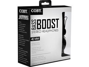 Coby Bass Boost Stereo Over Ear Headphones with Built-In Mic - Black Coby Bass Boost Stereo Over Ear Headphones with Built-In Mic - Black