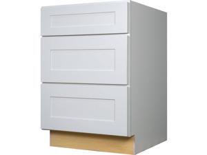 36 Inch Three Drawer Base Cabinet in Shaker White with 3 Soft Close Drawers 36" 36 Inch Three Drawer Base Cabinet in Shaker White with 3 Soft Close Drawers 36"