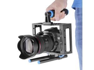 Neewer® Aluminum DSLR Camera Cage Kit With 15mm Rod Rig For Nikon Pentax Canon 5D Mark II 7D 60D to Mount Microphones, Monitor, Sound Recorders, Top Handle, Tripod, Follow Focus Neewer® Aluminum DSLR Camera Cage Kit With 15mm Rod Rig For Nikon Pentax Canon 5D Mark II 7D 60D to Mount Microphones, Monitor, Sound Recorders, Top Handle, Tripod, Follow Focus