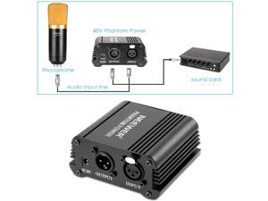Neewer® 1- Channel 48V Phantom Power Supply Black with Adapter and One XLR Audio Cable for Any Condenser Microphone Music Recording Equipment Neewer® 1- Channel 48V Phantom Power Supply Black with Adapter and One XLR Audio Cable for Any Condenser Microphone Music Recording Equipment