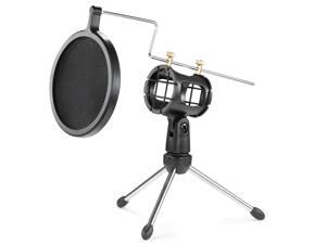 Neewer® Microphone Pop Filter with Double-Net Shield + 4"/11cm Foldable Desktop Tripod + Shock Mount Mic Holder for Broadcasting and Recording Cellphone/USB Computer Microphone --Black Neewer® Microphone Pop Filter with Double-Net Shield + 4"/11cm Foldable Desktop Tripod + Shock Mount Mic Holder for Broadcasting and Recording Cellphone/USB Computer Microphone --Black