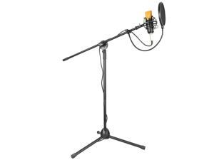 Neewer Professional Studio Broadcasting / Recording NW-700 Condenser Microphone & NW-107 Folding Type Height Adjustable Microphone Tripod Boom Floor Stand Kit Neewer Professional Studio Broadcasting / Recording NW-700 Condenser Microphone & NW-107 Folding Type Height Adjustable Microphone Tripod Boom Floor Stand Kit
