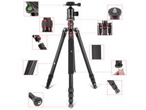 Neewer Lightweight Portable 66"/168cm Carbon Fiber Camera Tripod Monopod with 360 Degree Ball Head and Bubble Level, Load Capacity 26.5lbs/12kg Neewer Lightweight Portable 66"/168cm Carbon Fiber Camera Tripod Monopod with 360 Degree Ball Head and Bubble Level, Load Capacity 26.5lbs/12kg