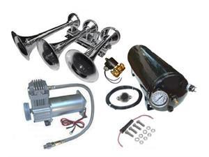 "Viking Horns" V103C-6-12/311-1 Loud 170 Decibels Train Air Horn Kit, Includes 5 Gallon Air Tank, 200 PSI Heavy Duty 100 Duty Cycle Air Compressor and a 3 Trumpet Air Horn "Viking Horns" V103C-6-12/311-1 Loud 170 Decibels Train Air Horn Kit, Includes 5 Gallon Air Tank, 200 PSI Heavy Duty 100 Duty Cycle Air Compressor and a 3 Trumpet Air Horn