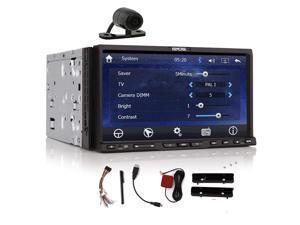 Rear Camera+In dash 7'' HD GPS Navigation Two 2DIN Car Stereo DVD CD Video Player Car Radio Audio MP3 Bluetooth iPod Touchscreen Rear Camera+In dash 7'' HD GPS Navigation Two 2DIN Car Stereo DVD CD Video Player Car Radio Audio MP3 Bluetooth iPod Touchscreen