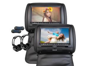 Dual Car Headrests CD DVD Player 9Inch 800*480 LCD Screen Audio Black Leather-Style Car DVD/Multimedia Headrest support Remote Control USB SD IR FM Transmitter Free 2 IR Infrared Headphones include Dual Car Headrests CD DVD Player 9Inch 800*480 LCD Screen Audio Black Leather-Style Car DVD/Multimedia Headrest support Remote Control USB SD IR FM Transmitter Free 2 IR Infrared Headphones include
