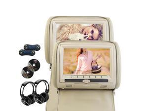 Two Headrests DVD Player Universal 9inch LCD Screen Auto Monitor support USB SD IR FM Transmitter Games Multimedia Car Leather Headrest CD DVD Video MP5 Player include Wireless Remote Control 2pcs I Two Headrests DVD Player Universal 9inch LCD Screen Auto Monitor support USB SD IR FM Transmitter Games Multimedia Car Leather Headrest CD DVD Video MP5 Player include Wireless Remote Control 2pcs I