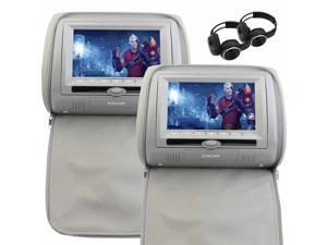 EinCar Dual Car DVD Player Screen 7 Inch LCD Headrest Monitor Built-in IR FM Transmitter Support USB SD 32 bit Games with Game Controller/Disc/Headphones x 2 EinCar Dual Car DVD Player Screen 7 Inch LCD Headrest Monitor Built-in IR FM Transmitter Support USB SD 32 bit Games with Game Controller/Disc/Headphones x 2