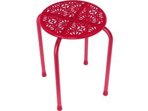 Dar Daisy Stackable Metal Stool, 2 Pack - Red Dar Daisy Stackable Metal Stool, 2 Pack - Red