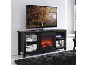 Black fireplace TV stand Black fireplace TV stand