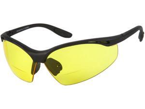 Readers.com The Clark Bifocal Safety Reader +1.50 Matte Black Frame with Yellow Lenses Unisex Sport & Wrap-Around Reading Sunglasses Readers.com The Clark Bifocal Safety Reader +1.50 Matte Black Frame with Yellow Lenses Unisex Sport & Wrap-Around Reading Sunglasses