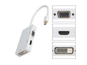 Mini DisplayPort Adapter, Gold Plated Mini DP(Thunderbolt Port Compatible)to DVI/VGA/HDMI TV AV HDTV 3 in 1 cable, Mini Display Port Converter Mini DisplayPort Adapter, Gold Plated Mini DP(Thunderbolt Port Compatible)to DVI/VGA/HDMI TV AV HDTV 3 in 1 cable, Mini Display Port Converter