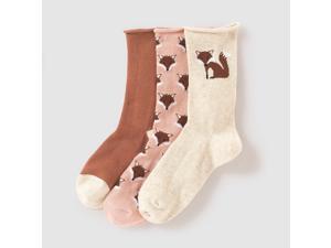 Abcd'r Girls Pack Of 3 Pairs Of Fox Motif Socks, 3-12 Years Green Size 19/22 Abcd'r Girls Pack Of 3 Pairs Of Fox Motif Socks, 3-12 Years Green Size 19/22