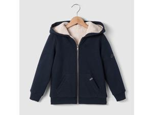 Boys Zipped Hooded Sweatshirt With Faux Fur Lining, 3-12 Years Boys Zipped Hooded Sweatshirt With Faux Fur Lining, 3-12 Years