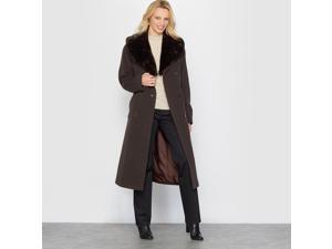 Womens Double-Breasted Wool And Cashmere Coat, Length 100 Cm Womens Double-Breasted Wool And Cashmere Coat, Length 100 Cm