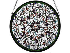 22"W X 22"H DRAGONFLY SWIRL MEDALLION WINDOW 22"W X 22"H DRAGONFLY SWIRL MEDALLION WINDOW