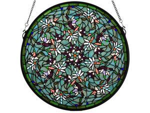 22"W X 22"H DRAGONFLY SWIRL MEDALLION WINDOW 22"W X 22"H DRAGONFLY SWIRL MEDALLION WINDOW