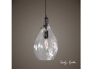 Uttermost Campester 1 Light Watered Glass Mini Pendant Uttermost Campester 1 Light Watered Glass Mini Pendant
