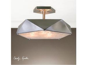 Uttermost Tesoro 3 Light Antique Nickel Semi Flush Uttermost Tesoro 3 Light Antique Nickel Semi Flush