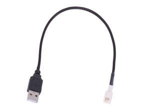 Phobya 5V USB External to 3-Pin Fan Cable - 30cm | Black (81132) Phobya 5V USB External to 3-Pin Fan Cable - 30cm | Black (81132)