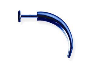 Plated Steel Labret 14 Gauge w/Talon Blue 102 Plated Steel Labret 14 Gauge w/Talon Blue 102