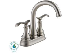 Delta 25730LF-SP Kinley 4 in. Centerset 2-Handle Bathroom Faucet in SpotShield Brushed Nickel Delta 25730LF-SP Kinley 4 in. Centerset 2-Handle Bathroom Faucet in SpotShield Brushed Nickel