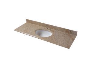 Pegasus 61682 61 in. Granite Vanity Top in Beige with White Basin Pegasus 61682 61 in. Granite Vanity Top in Beige with White Basin