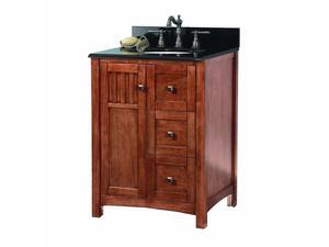 Pegasus KNCABK2522D Knoxville 25 in. W x 22 in. D Vanity in Nutmeg with Granite Vanity Top in Black Pegasus KNCABK2522D Knoxville 25 in. W x 22 in. D Vanity in Nutmeg with Granite Vanity Top in Black
